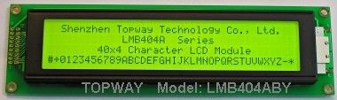 40*4 特性 LCD の表示